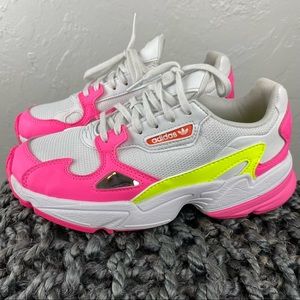 Womens Adidas Falcon Shock Pink Neon Sneakers size 6